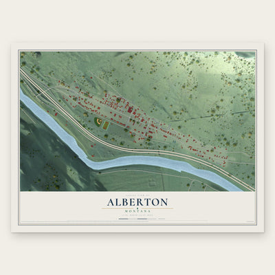 Alberton, Montana map print, the full design