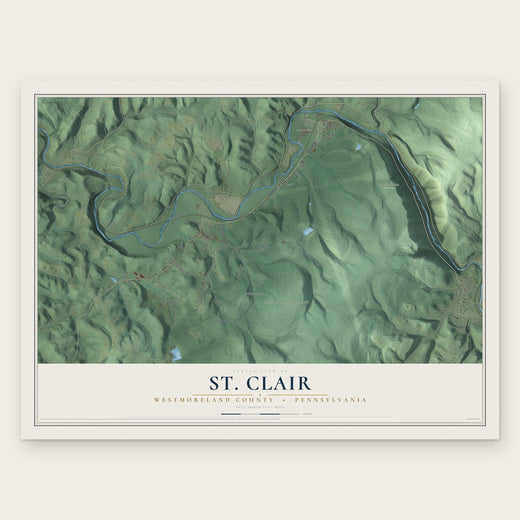 St. Clair, Westmoreland County, Pennsylvania map print, the full design