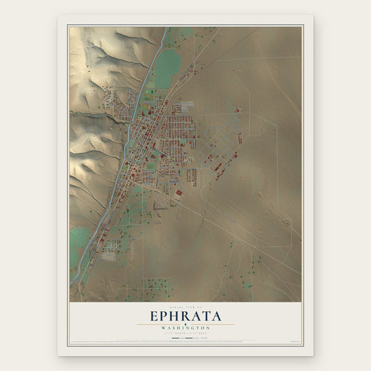 Ephrata, Washington map print, the full design