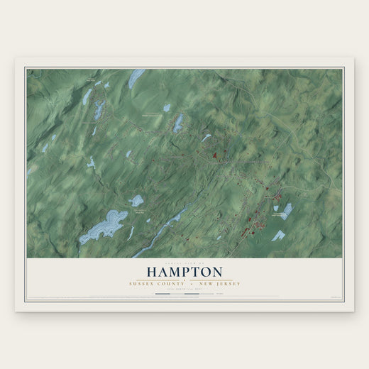 Hampton, Sussex County, New Jersey map print, the full design