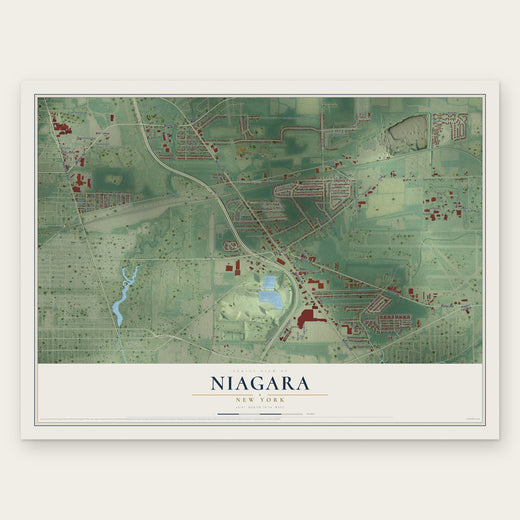 Niagara, New York map print, the full design