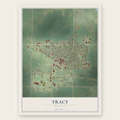 Tracy, Minnesota map print, the full design