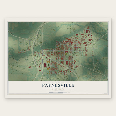 Paynesville, Minnesota map print, the full design
