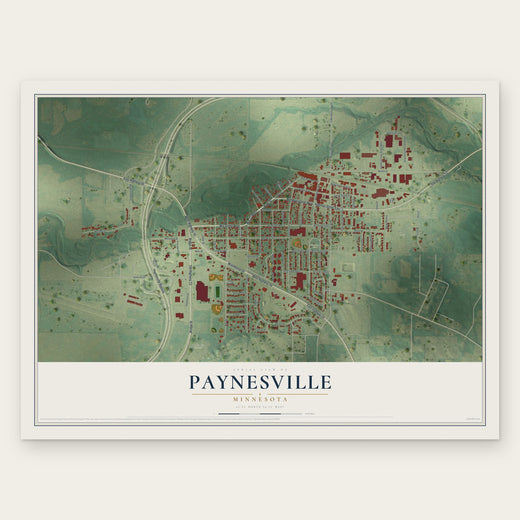Paynesville, Minnesota map print, the full design