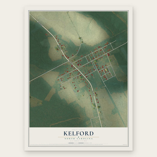 Kelford, North Carolina map print, the full design