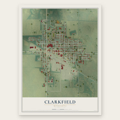 Clarkfield, Minnesota map print, the full design