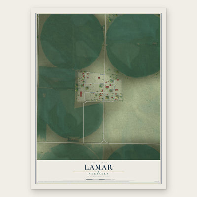 Lamar, Nebraska map print, the full design