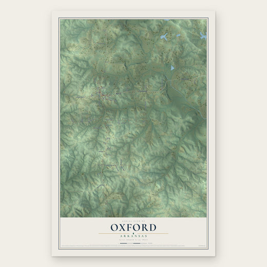 Oxford, Arkansas map print, the full design