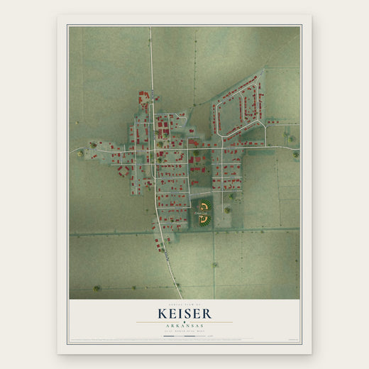 Keiser, Arkansas map print, the full design