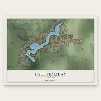 Lake Holiday, Illinois map print, the full design