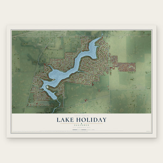 Lake Holiday, Illinois map print, the full design