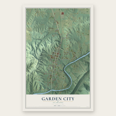 Garden City, Alabama map print, the full design