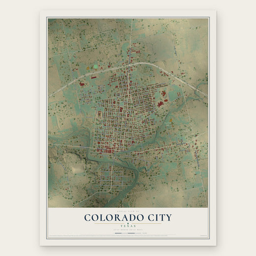 Colorado City, Texas map print, the full design