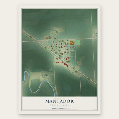 Mantador, North Dakota map print, the full design