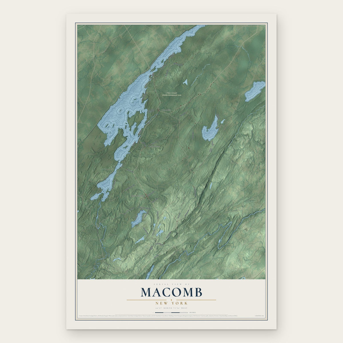 Macomb, New York map print, the full design