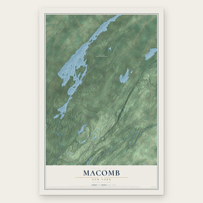 Macomb, New York map print, the full design
