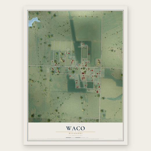 Waco, Missouri map print, the full design