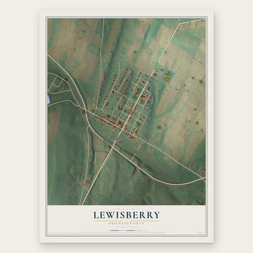 Lewisberry, Pennsylvania map print, the full design