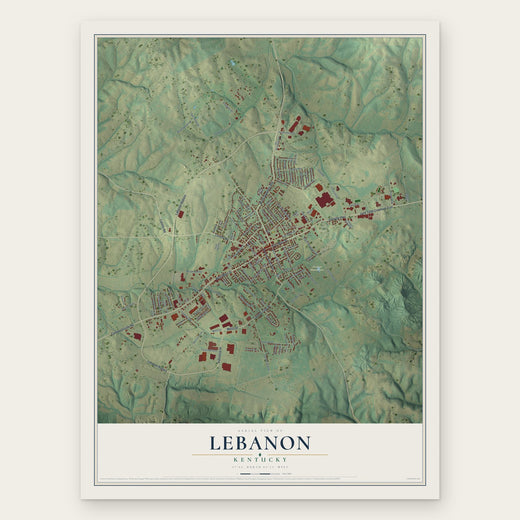 Lebanon, Kentucky map print, the full design