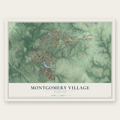 Montgomery Village, Maryland map print, the full design