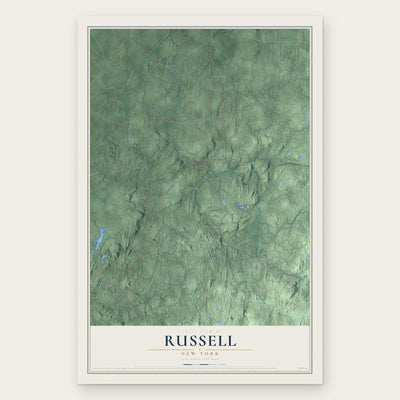 Russell, New York map print, the full design