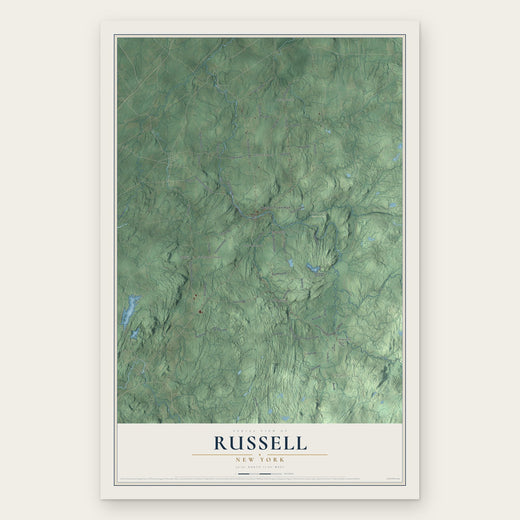 Russell, New York map print, the full design