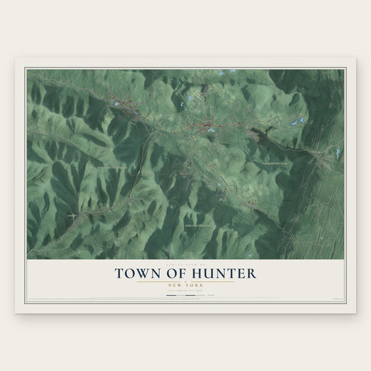Town of Hunter, New York map print, the full design