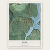 Ione, Washington map print, the full design