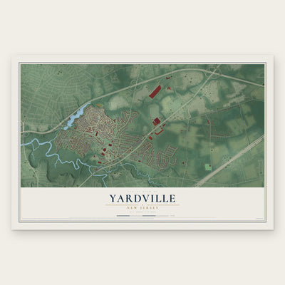 Yardville, New Jersey map print, the full design