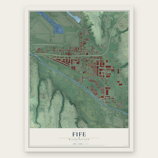 Fife, Washington map print, the full design