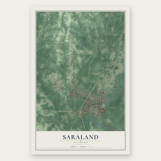 Saraland, Alabama map print, the full design