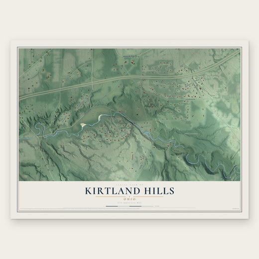 Kirtland Hills, Ohio map print, the full design