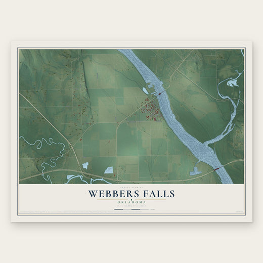 Webbers Falls, Oklahoma map print, the full design