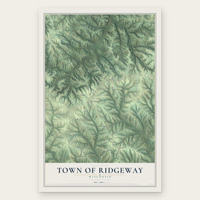 Town of Ridgeway, Wisconsin map print, the full design