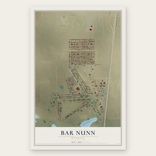 Bar Nunn, Wyoming map print, the full design