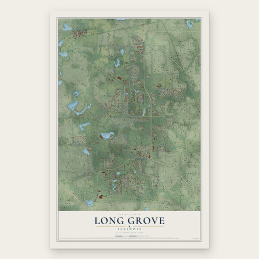 Long Grove, Illinois map print, the full design