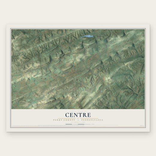 Centre, Perry County, Pennsylvania map print, the full design