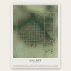 Gillett, Arkansas map print, the full design