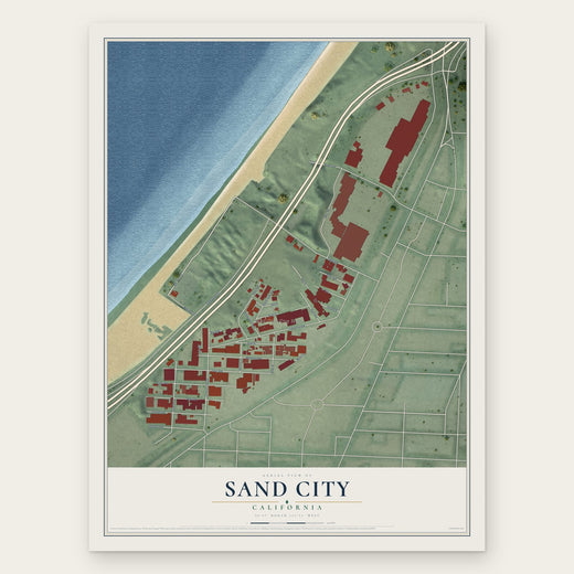Sand City, California map print, the full design