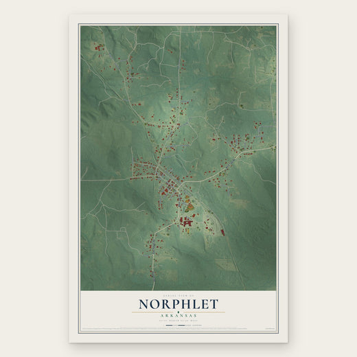 Norphlet, Arkansas map print, the full design