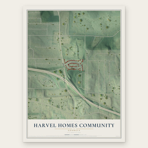 Harvel Homes Community, Georgia map print, the full design