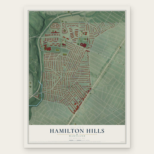 Hamilton Hills, Maryland map print, the full design