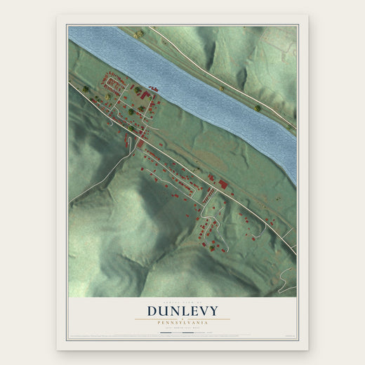 Dunlevy, Pennsylvania map print, the full design