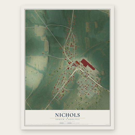 Nichols, South Carolina map print, the full design