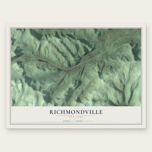 Richmondville, New York map print, the full design