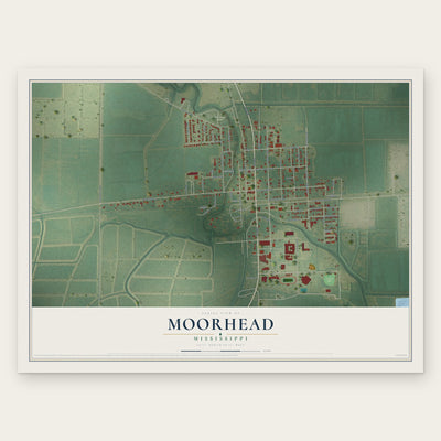 Moorhead, Mississippi map print, the full design