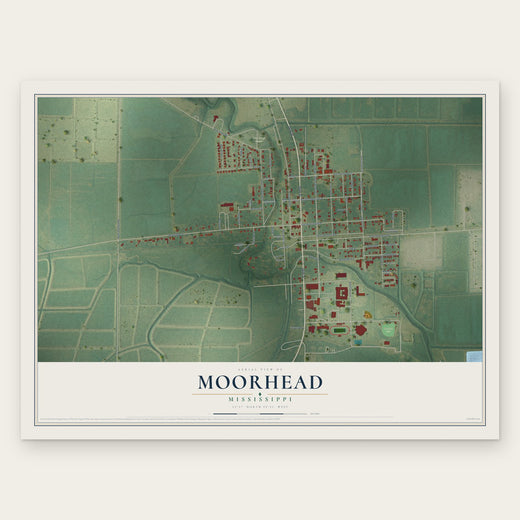 Moorhead, Mississippi map print, the full design