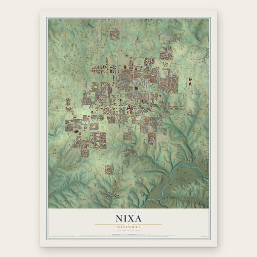 Nixa, Missouri map print, the full design