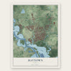 Baytown, Texas map print, the full design