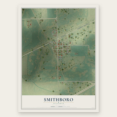 Smithboro, Illinois map print, the full design